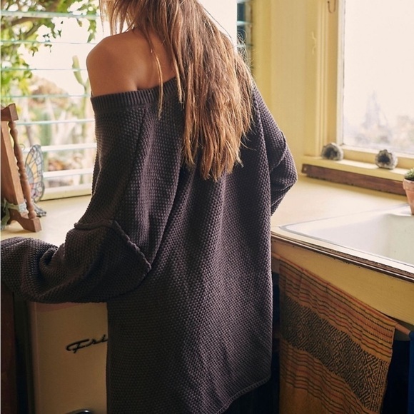 NWT Free People Hailee Sweater Set FP Beach 2 Piece Loungewear Waffle Knit Brown - Picture 12 of 13